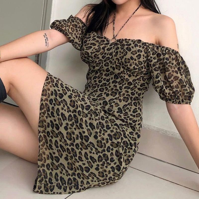 Vintage Leopard Mini Dress sold by Streetwear Society product image thumbnail 2