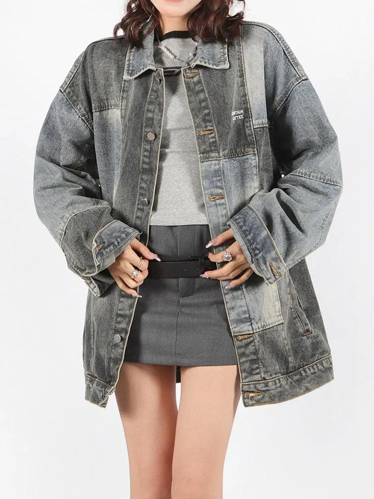 Patchwork Oversized Denim Jacket sold by Streetwear Society product image thumbnail 2