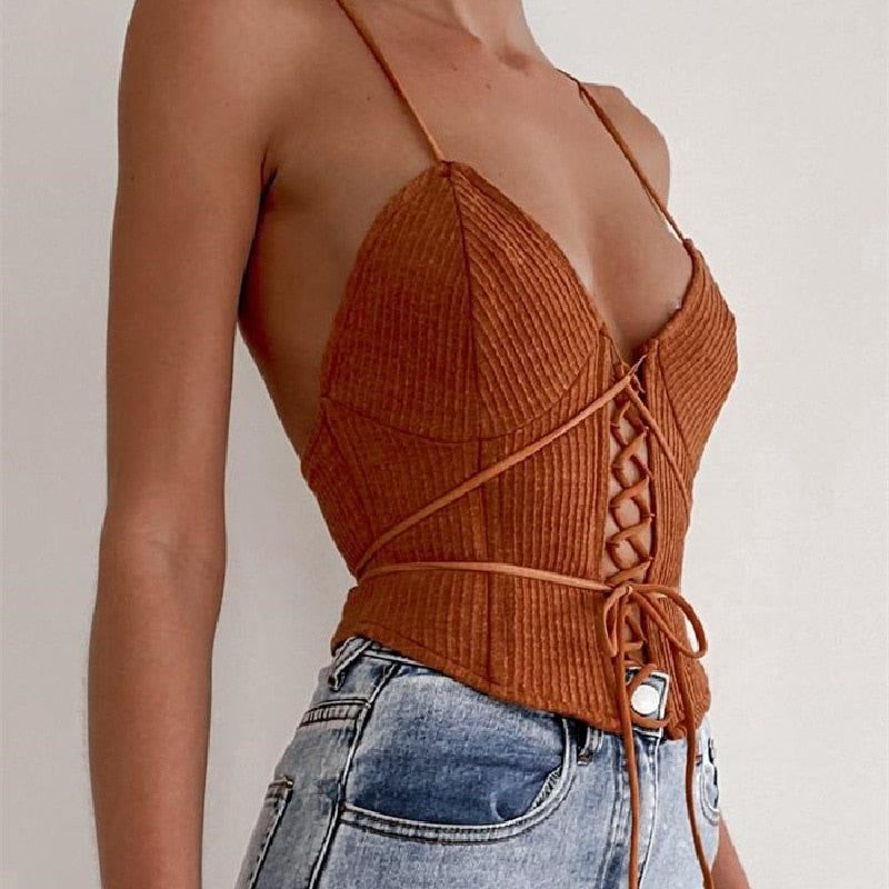 Bandage Straps Vintage Crop Top sold by Streetwear Society product image thumbnail 4
