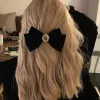 Coquette Aesthetic Velvet Hair Bow sold by Streetwear Society
