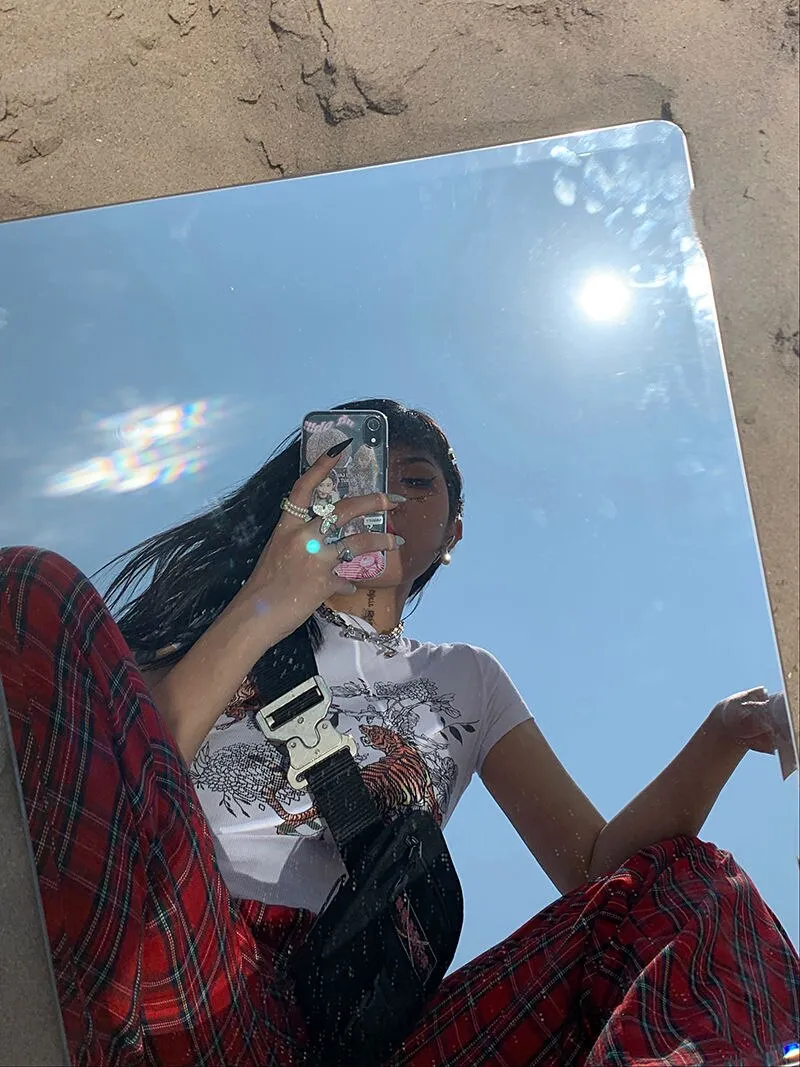 Cargo Pants Red Punk Checkered Pattern sold by Streetwear Society product image thumbnail 5