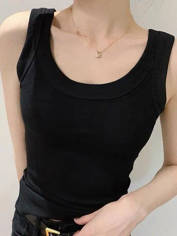 Solid Rib Tank Top sold by Streetwear Society