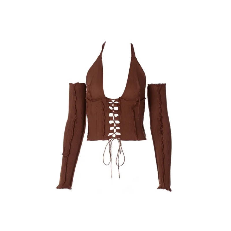 Nothing To Hide Lace Up Top sold by Streetwear Society