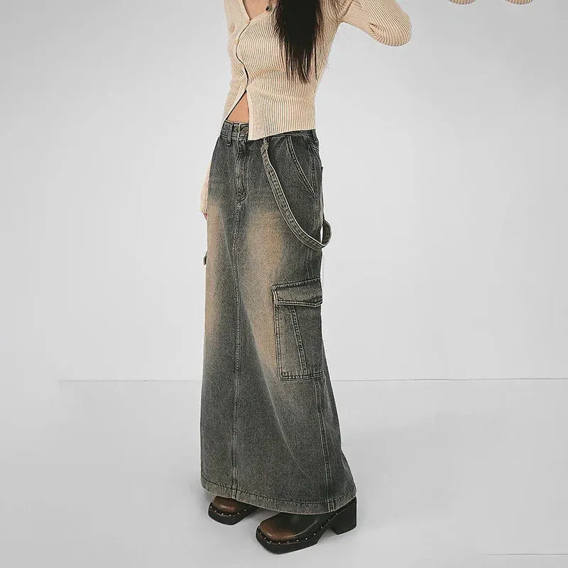 Y2K Side Strap Cargo Maxi Skirt sold by Streetwear Society product image thumbnail 2