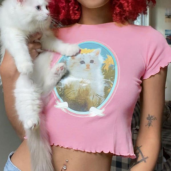 Kitty Love Baby Tee sold by Streetwear Society product image thumbnail 3