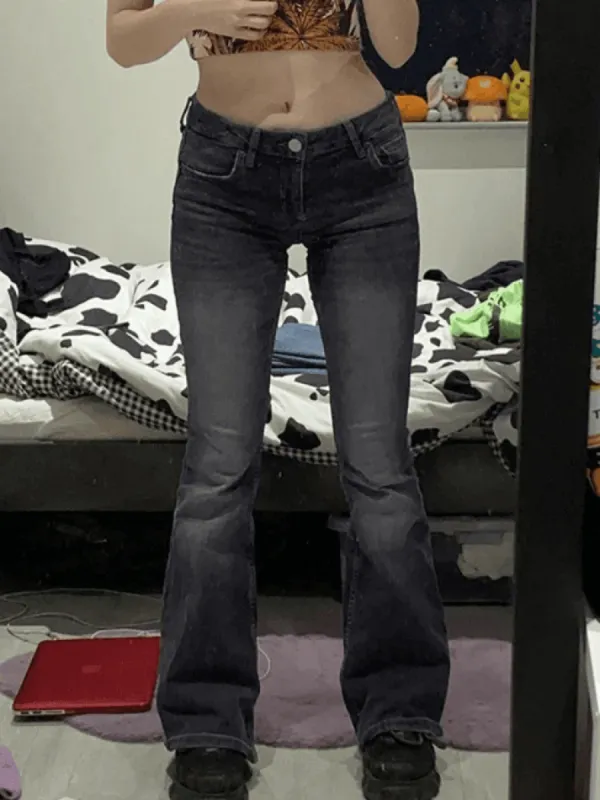 Y2K Washed Denim Flare Jeans sold by Streetwear Society