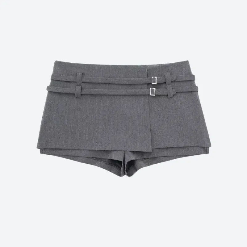 Casualcore Double Belted Mini Skort sold by Streetwear Society product image thumbnail 4