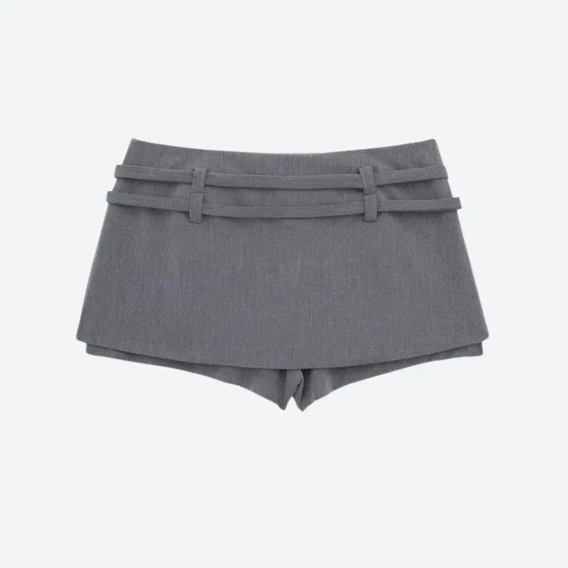 Casualcore Double Belted Mini Skort sold by Streetwear Society