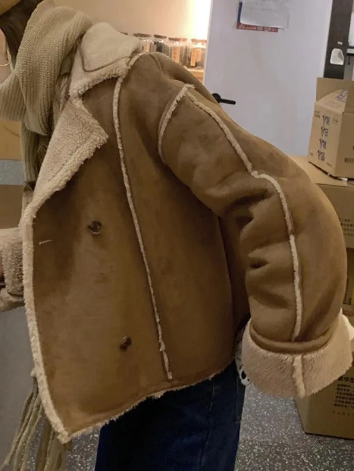 Vintage Brown Lambswool Splice Short Jacket sold by Streetwear Society product image thumbnail 5