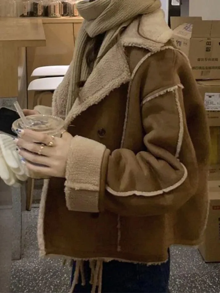 Vintage Brown Lambswool Splice Short Jacket sold by Streetwear Society product image thumbnail 4