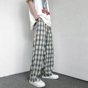 Wide Leg Plaid Pants sold by Streetwear Society