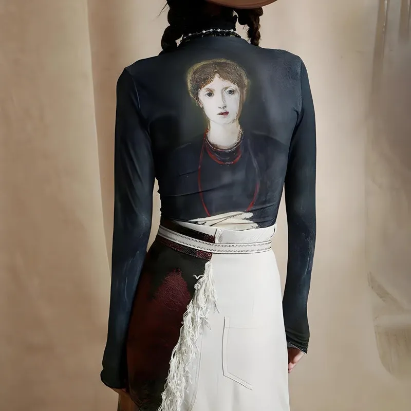 Goth Dark Female Figure Mesh Top sold by Streetwear Society product image thumbnail 2