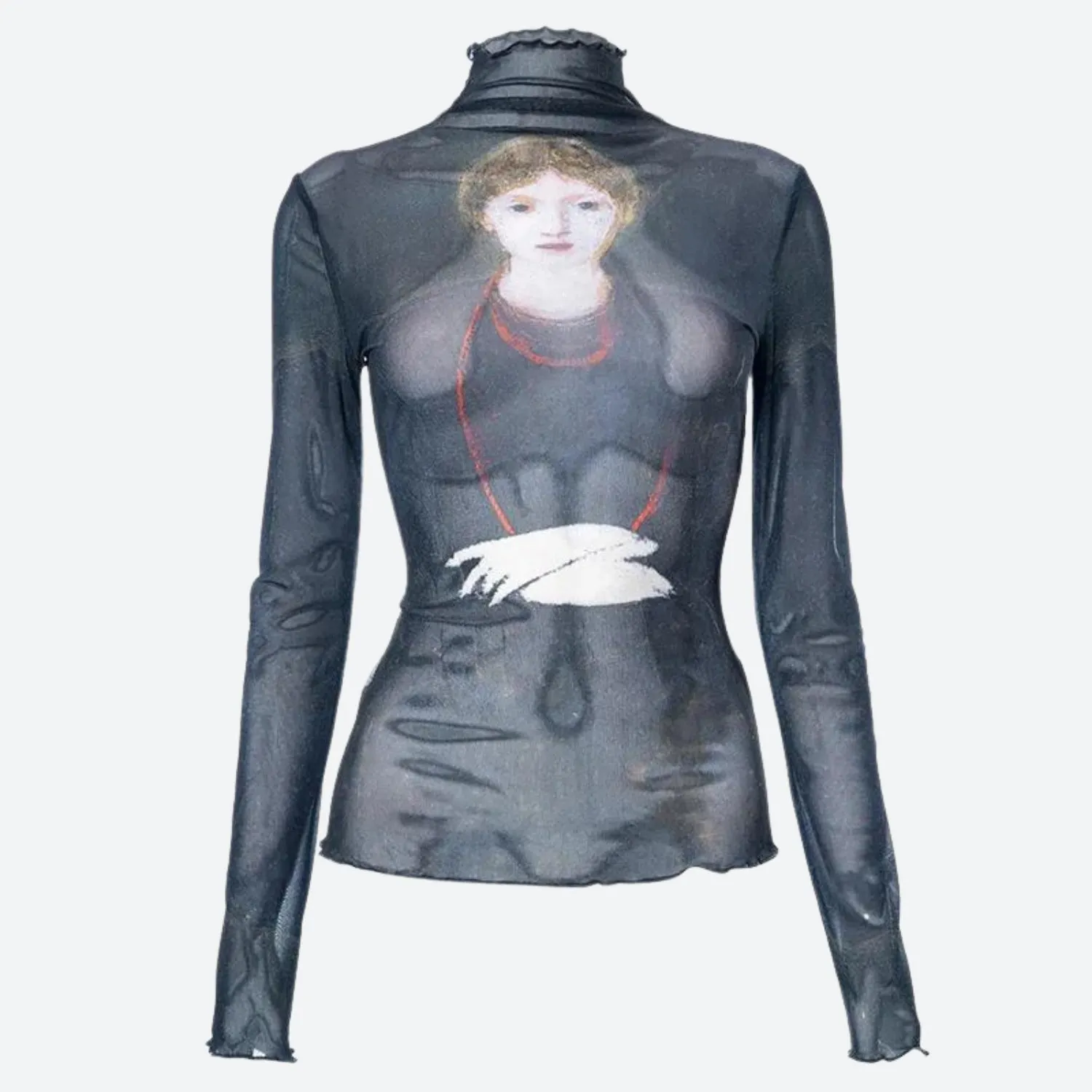 Goth Dark Female Figure Mesh Top sold by Streetwear Society product image thumbnail 5
