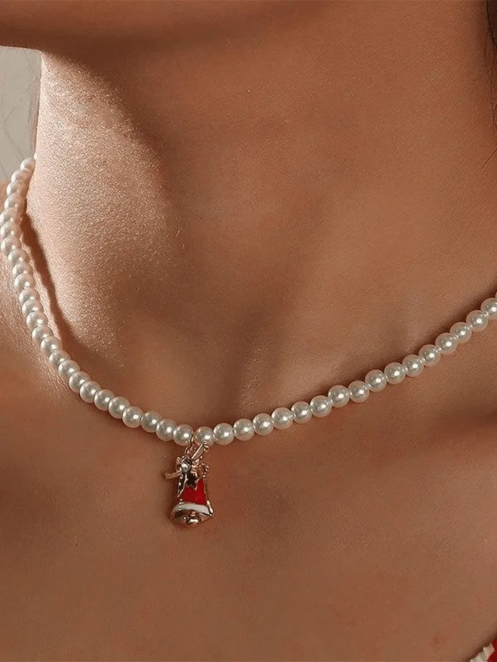 Faux Pearl Christmas Necklace sold by Streetwear Society product image thumbnail 5