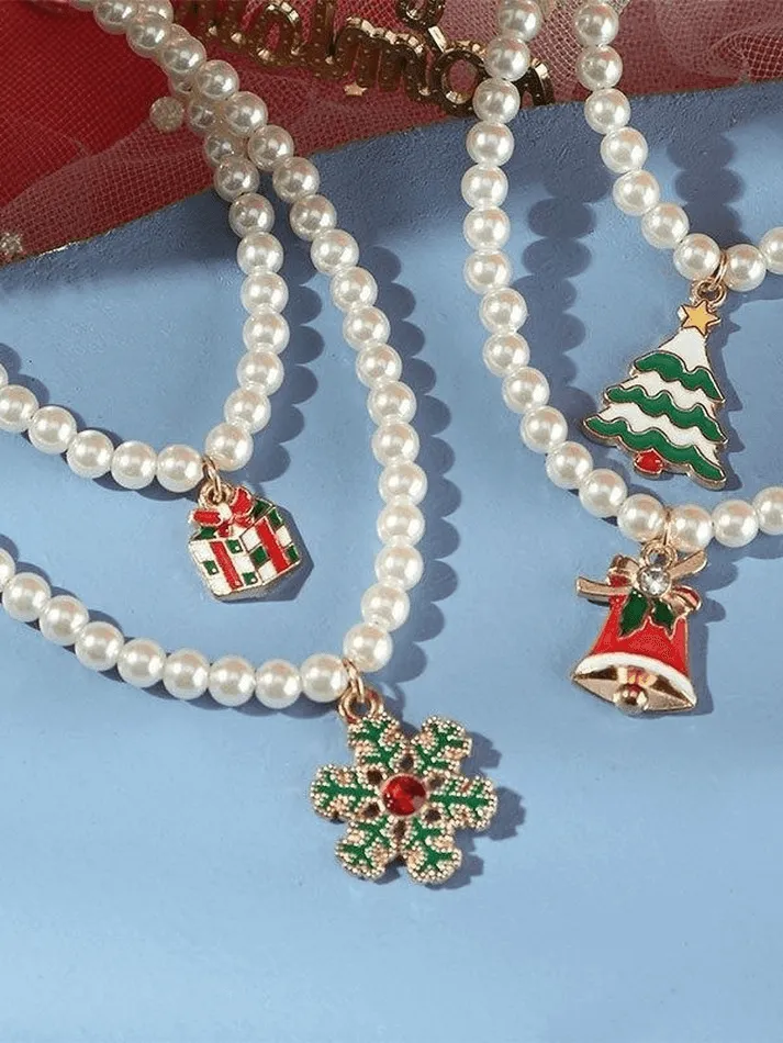 Faux Pearl Christmas Necklace sold by Streetwear Society product image thumbnail 4