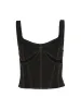 Stitched Detail Cutout Denim Cropped Tank Top sold by Streetwear Society