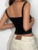 Stitched Detail Cutout Denim Cropped Tank Top sold by Streetwear Society