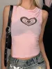 Heart Print See Through Tank Top sold by Streetwear Society
