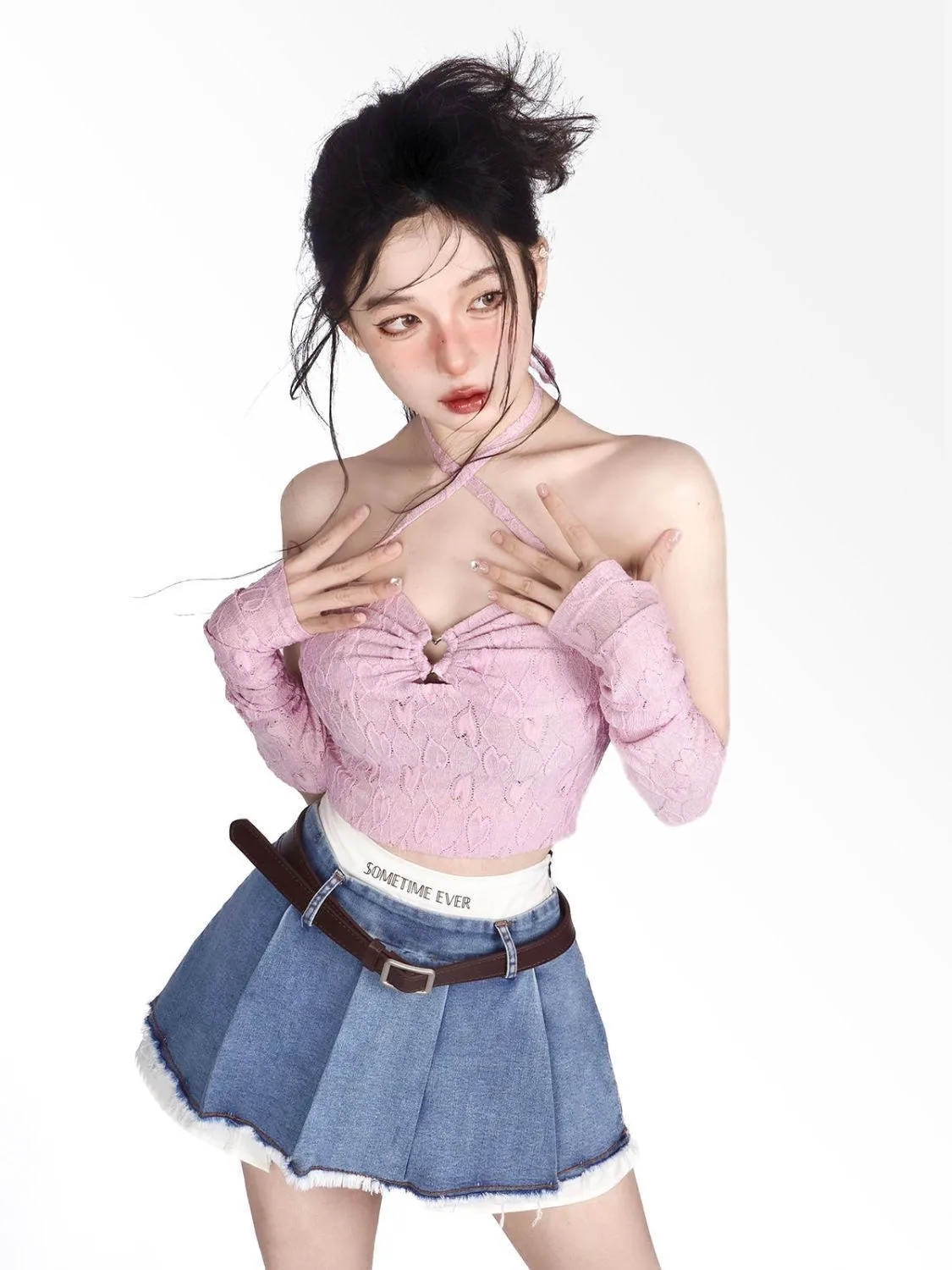 Y2K Fake Two Piece Pleated Mini Skirt sold by Streetwear Society product image thumbnail 4