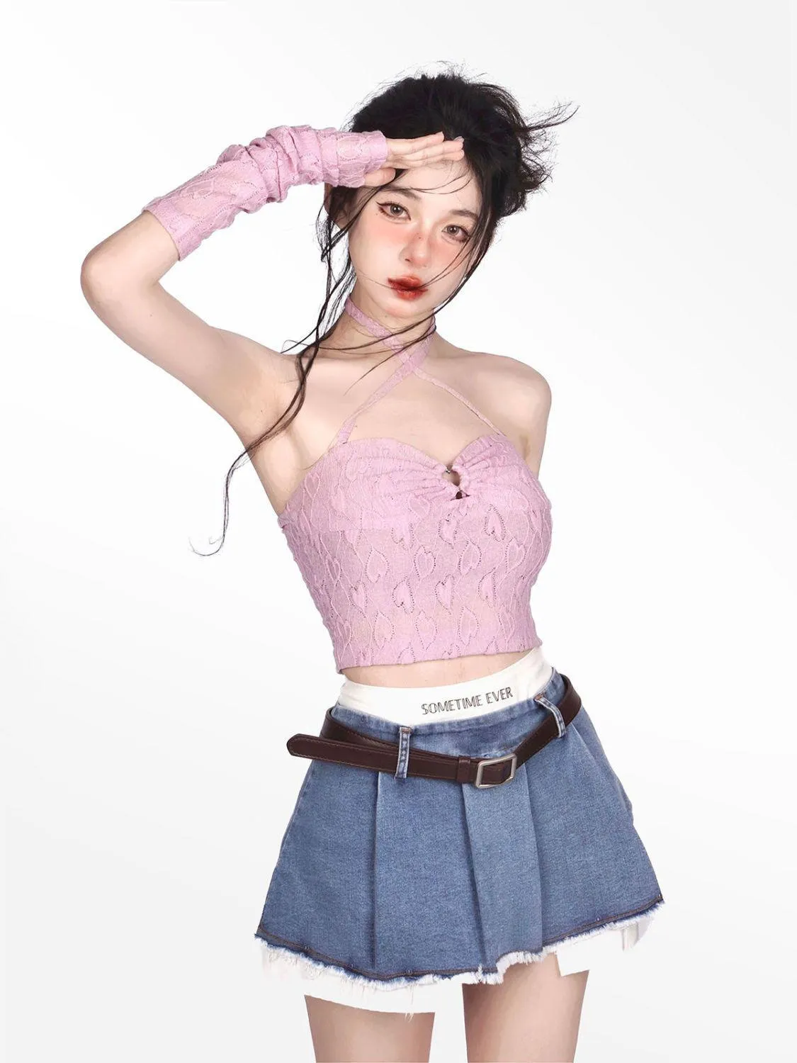 Y2K Fake Two Piece Pleated Mini Skirt sold by Streetwear Society product image thumbnail 2