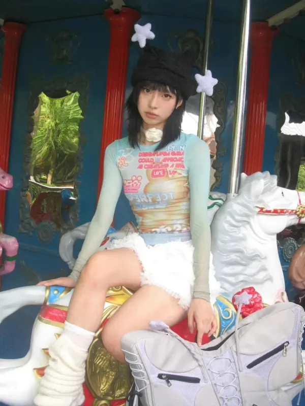 Soft Girl Imperfect World Drawstring Top sold by Streetwear Society