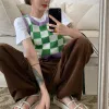 Green & Lavender Checkered Vest sold by Streetwear Society