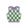 Green & Lavender Checkered Vest sold by Streetwear Society