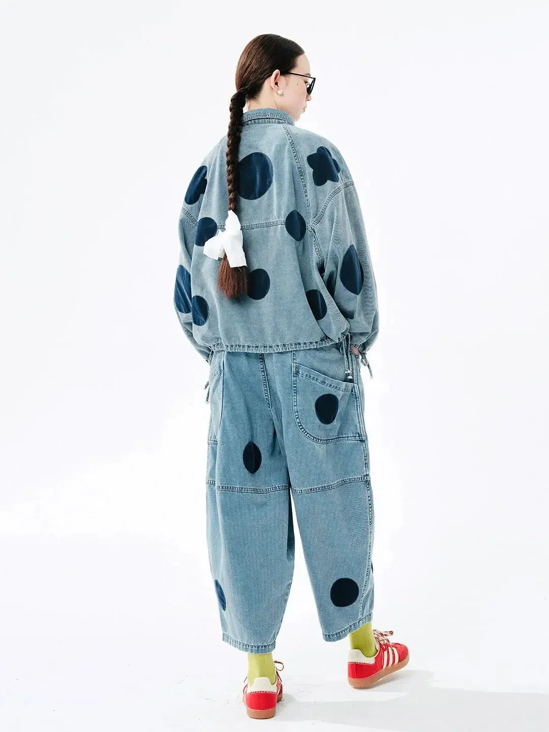 Polka Dot Button Up Denim Jacket sold by Streetwear Society product image thumbnail 2
