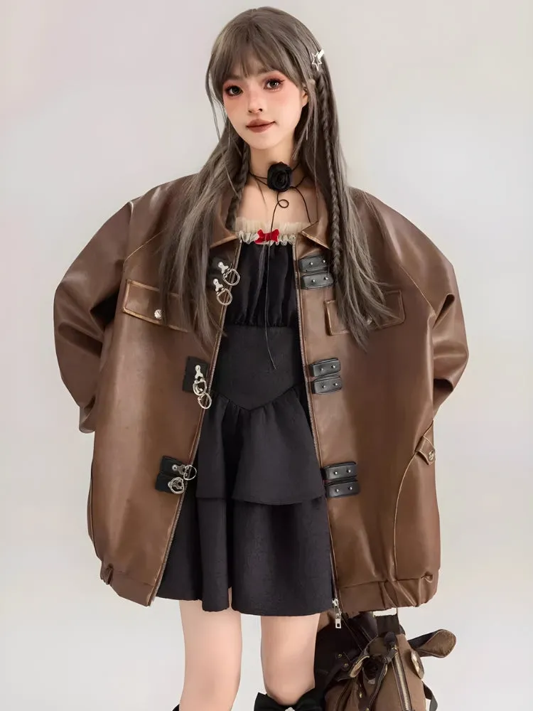 Faux Leather Oversized Jacket sold by Streetwear Society product image thumbnail 4