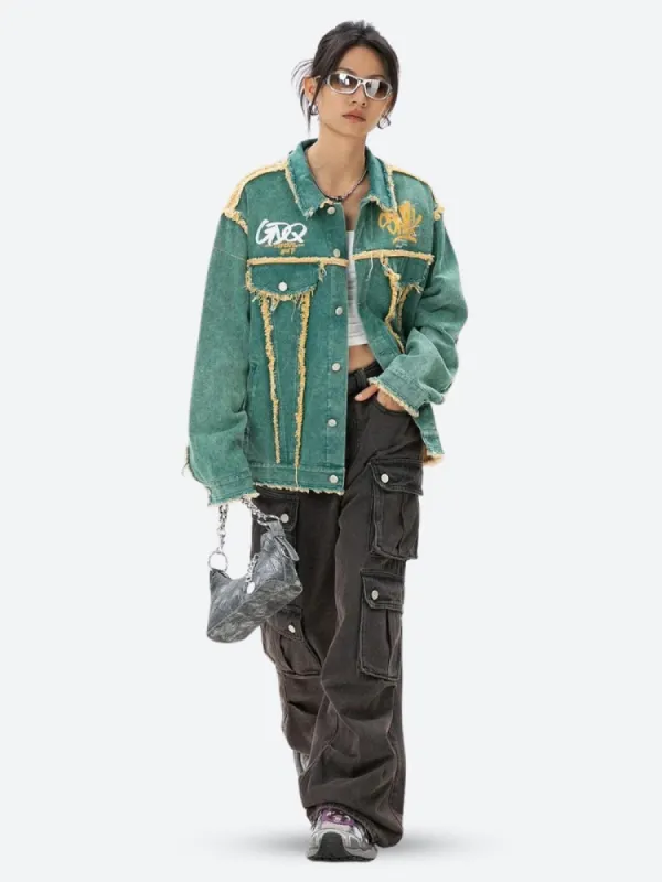 Green Denim Jacket sold by Streetwear Society