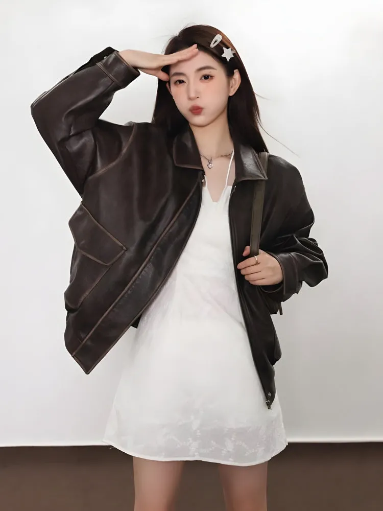 Vintage Faux Leather Jacket sold by Streetwear Society