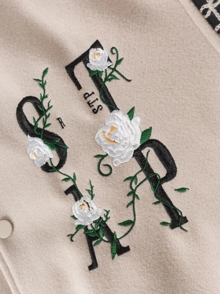 Floral Embroidered Bomber Jacket sold by Streetwear Society product image thumbnail 5