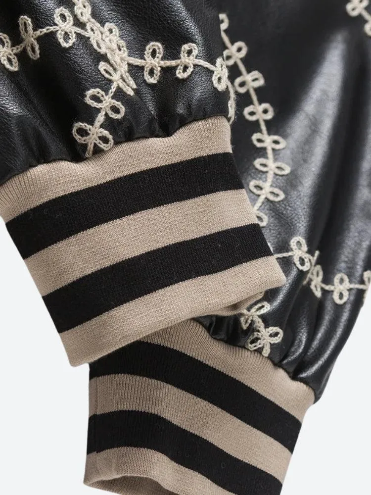 Floral Embroidered Bomber Jacket sold by Streetwear Society product image thumbnail 4