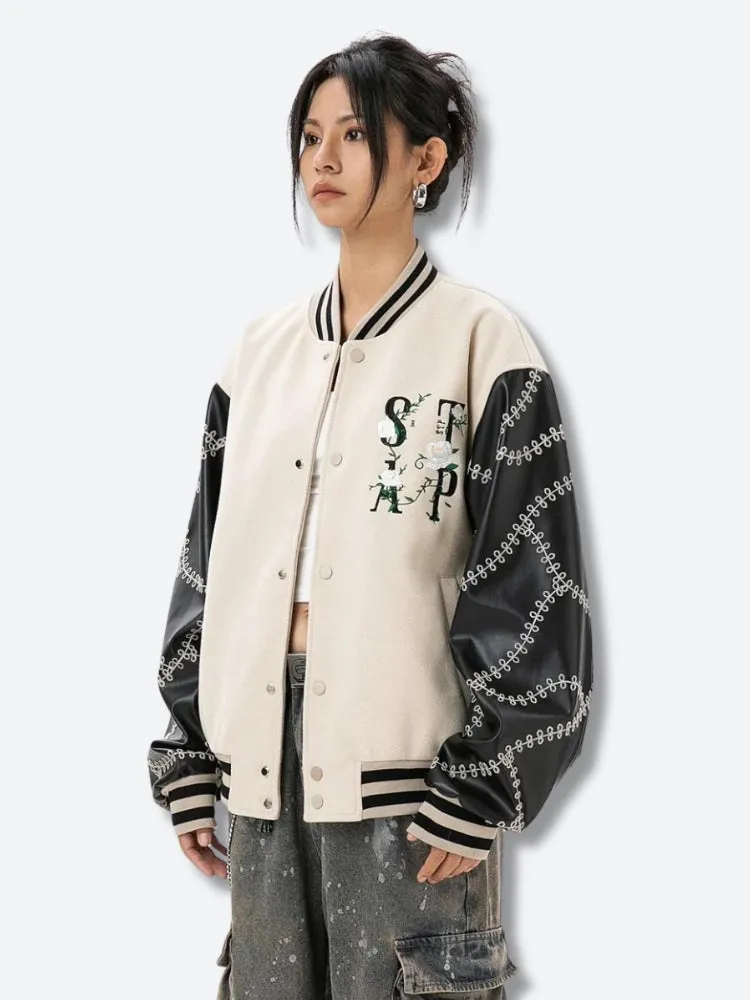 Floral Embroidered Bomber Jacket sold by Streetwear Society product image thumbnail 2