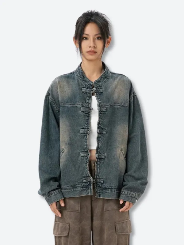 Distressed Denim Jacket sold by Streetwear Society