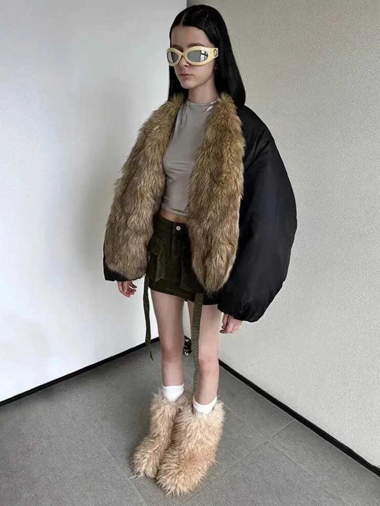 Faux Fur Puffer Jacket sold by Streetwear Society