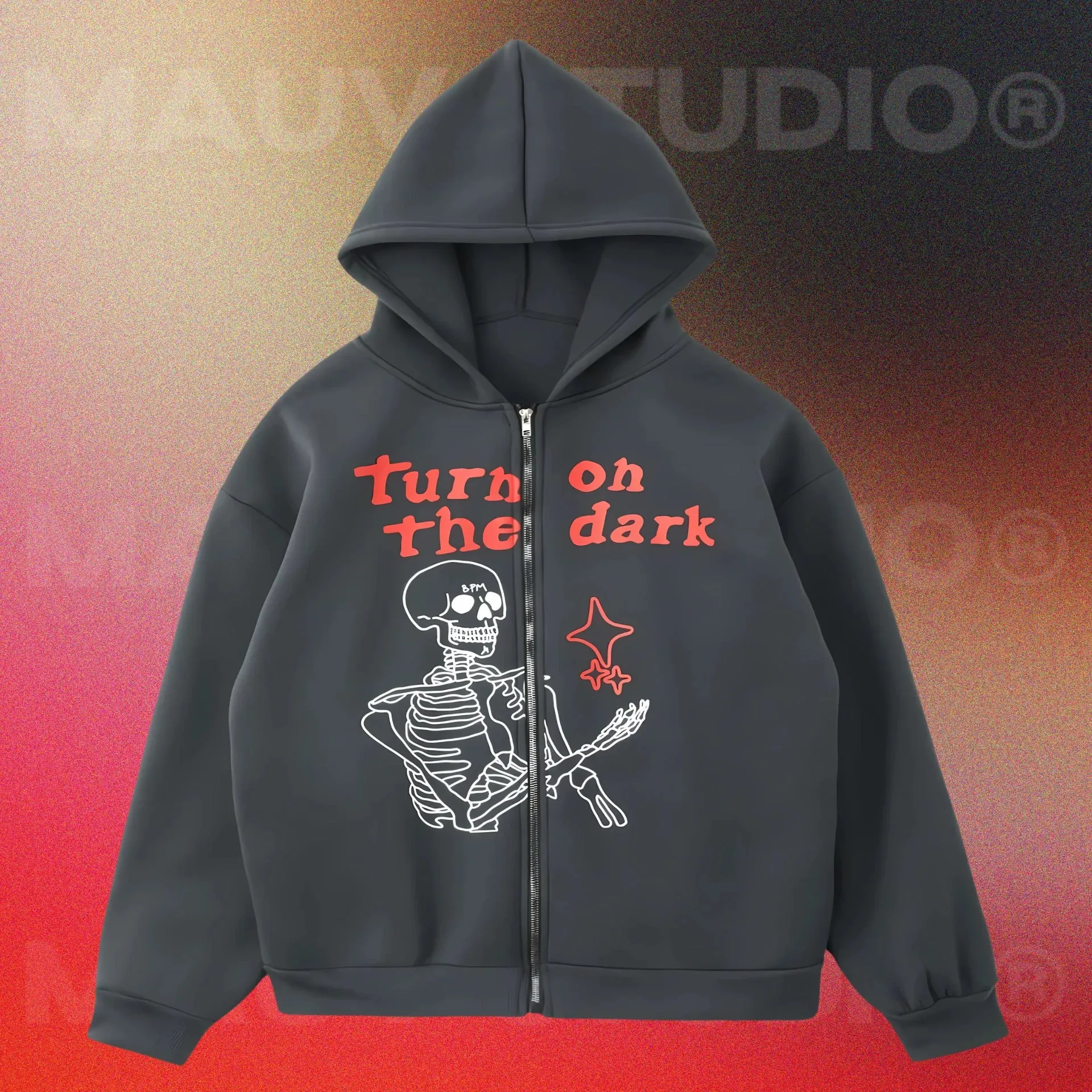 Skeleton Zip-Up Hoodie sold by Streetwear Society
