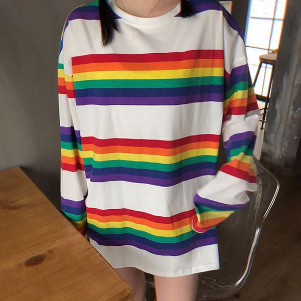 Rainbow Connect Long Sleeve Tee sold by Streetwear Society product image thumbnail 3
