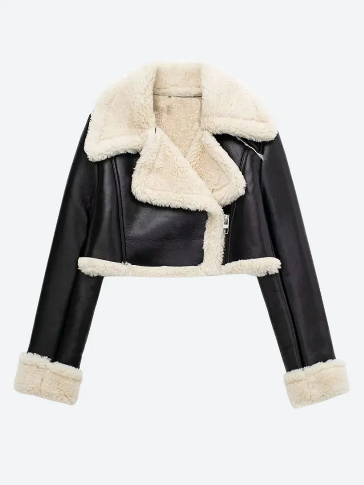 Faux Fur Lined Biker Jacket sold by Streetwear Society