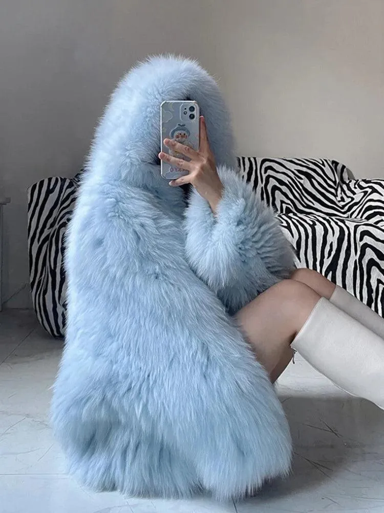 Faux Fur Hooded Jacket sold by Streetwear Society product image thumbnail 3