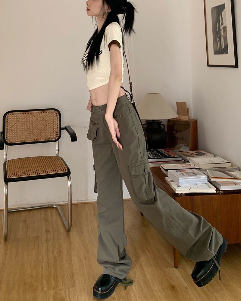 Cargo jeans with buttons and front pocket sold by Streetwear Society product image thumbnail 5