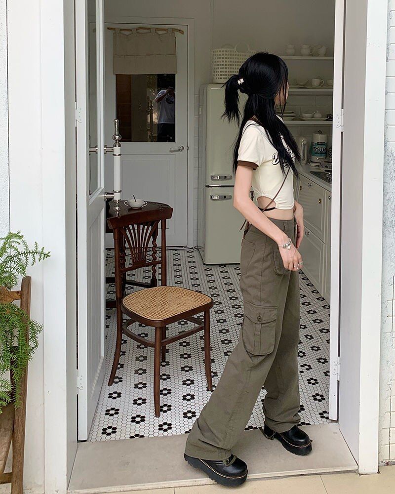 Cargo jeans with buttons and front pocket sold by Streetwear Society product image thumbnail 8