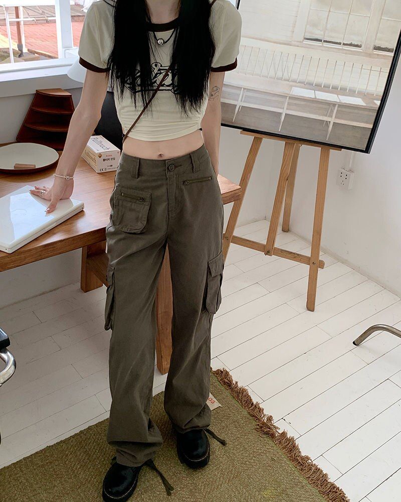 Cargo jeans with buttons and front pocket sold by Streetwear Society product image thumbnail 7