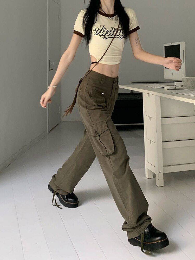 Cargo jeans with buttons and front pocket sold by Streetwear Society product image thumbnail 3