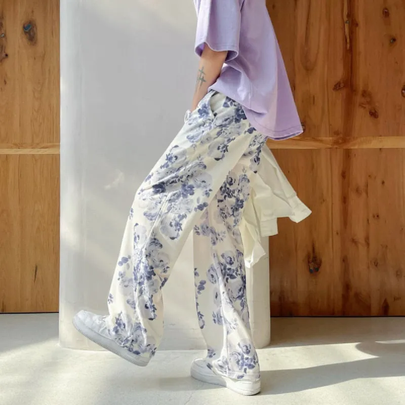 Flower Printed Casual Pants sold by Streetwear Society