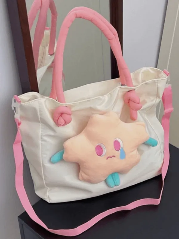 Star Large Capacity Canvas Messenger Bag sold by Streetwear Society