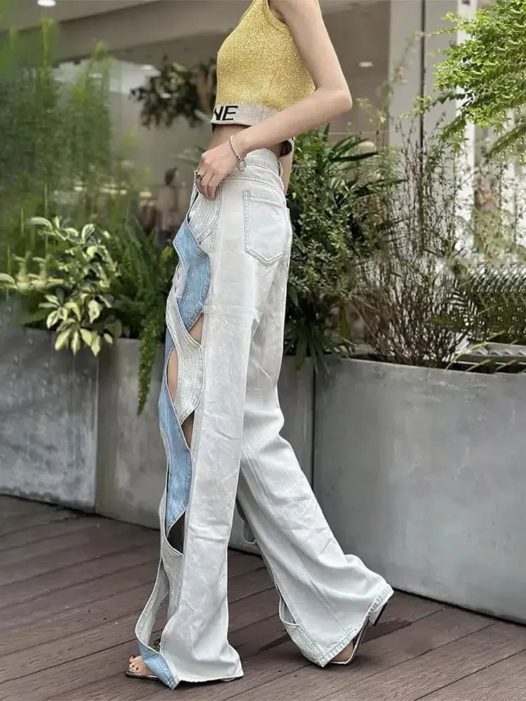 Cut Out Patch Denim Jeans sold by Streetwear Society product image thumbnail 2