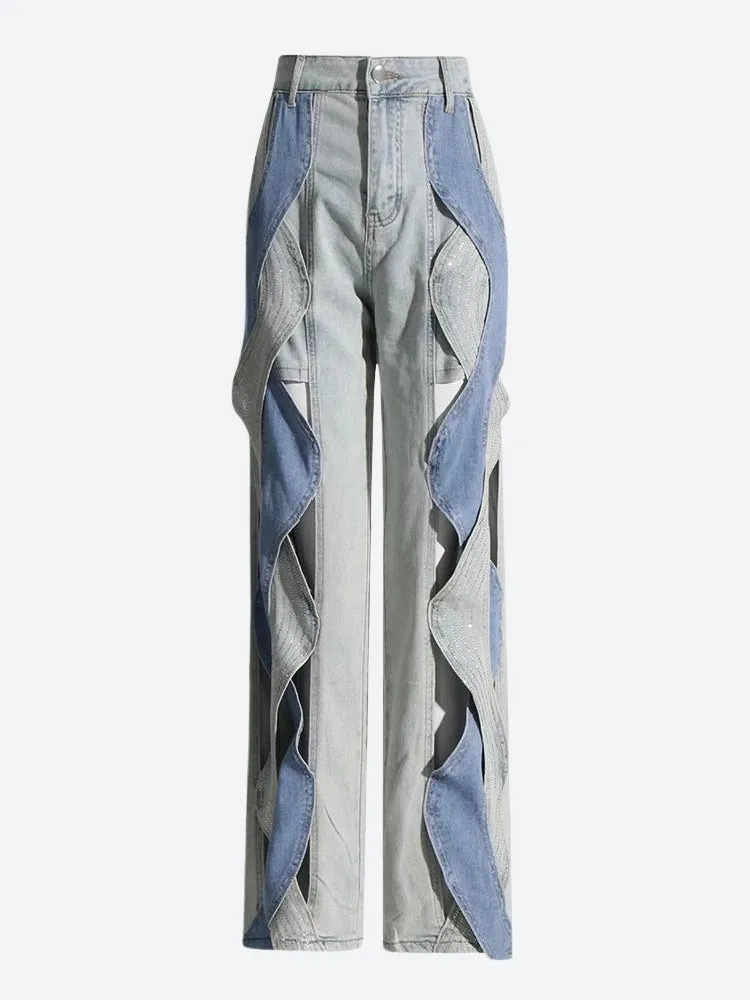 Cut Out Patch Denim Jeans sold by Streetwear Society product image thumbnail 5