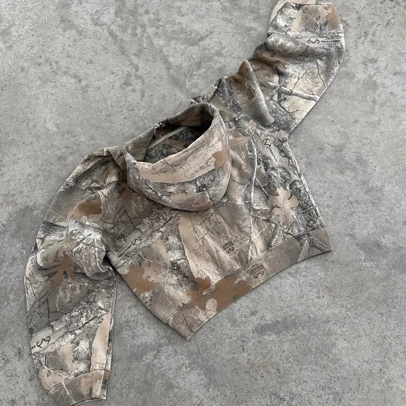 Y2K Camo Zip Up Hoodie sold by Streetwear Society product image thumbnail 4