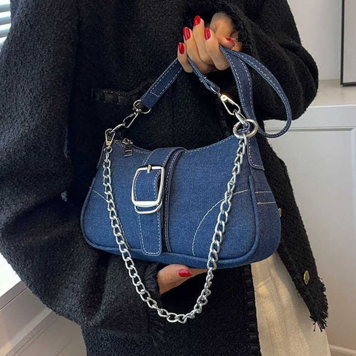 Y2K Denim Shoulder Bag sold by Streetwear Society product image thumbnail 2